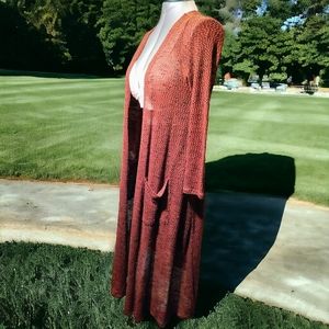 LULAROE | Burnt Orange Sheer Knit Long Cardigan | EUC ✨ size S
